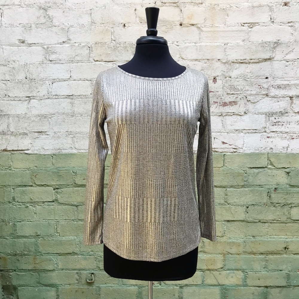 Kim & Cami NWOT Metallic Striped Top